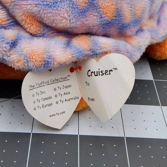 TY Pluffies Cruiser The Turtle Plush Pastel Orange 10 Inch Stuffed Animal Toy - Picture 8 of 12